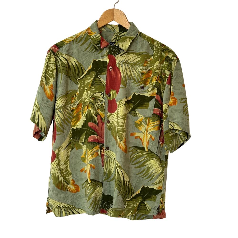 Tony Lambert Viscose button up Toucan Tropical Print men’s L